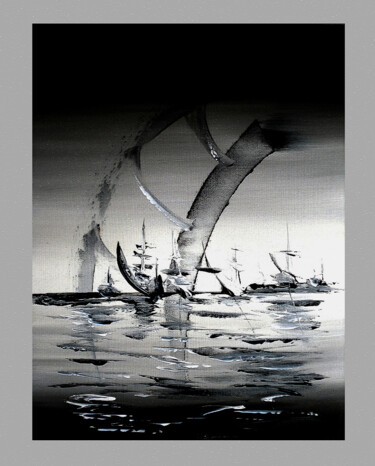 Malerei mit dem Titel "reflexão na aguarel…" von Antonio Guimaraes, Original-Kunstwerk, Aquarell
