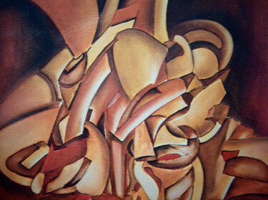 Peinture intitulée "cubismo//01" par Antonio Guimaraes, Œuvre d'art originale, Huile
