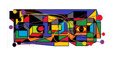 Pintura titulada "Pensamento ao cubo" por Antonio Guimaraes, Obra de arte original, Acrílico