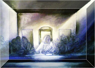 Pintura intitulada "Santa Ceia//02" por Antonio Guimaraes, Obras de arte originais, Óleo
