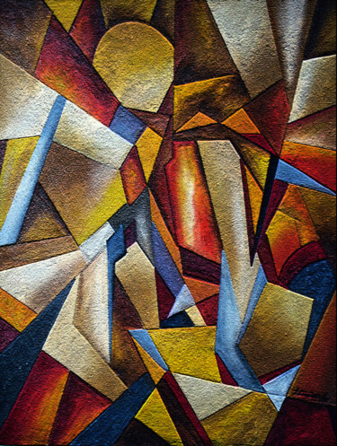 Картина под названием "Mulher no cubismo" - Antonio Guimaraes, Подлинное произведение искусства, Акрил