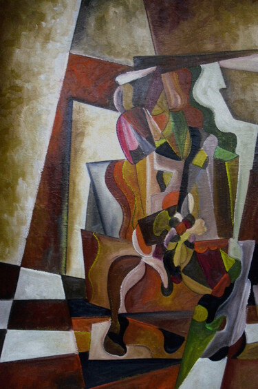 Pintura intitulada "Amor de mâe no cubi…" por Antonio Guimaraes, Obras de arte originais, Óleo