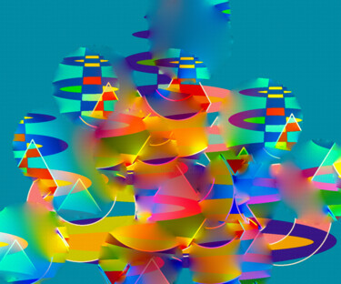 Artes digitais intitulada "Reflexos da cor" por Antonio Guimaraes, Obras de arte originais, Trabalho Digital 2D
