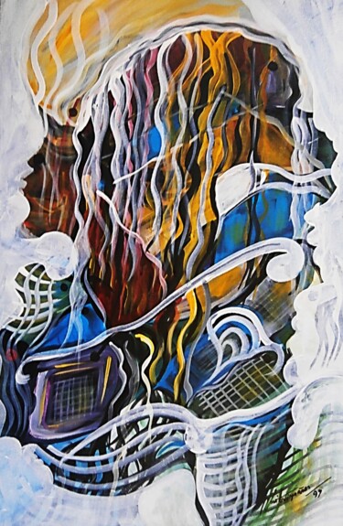Schilderij getiteld "Expressionismo Abst…" door Antonio Guimaraes, Origineel Kunstwerk, Acryl
