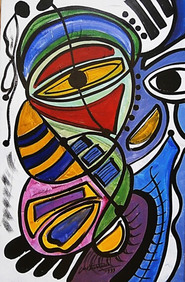 Malerei mit dem Titel "Expressionismo Abst…" von Antonio Guimaraes, Original-Kunstwerk, Acryl