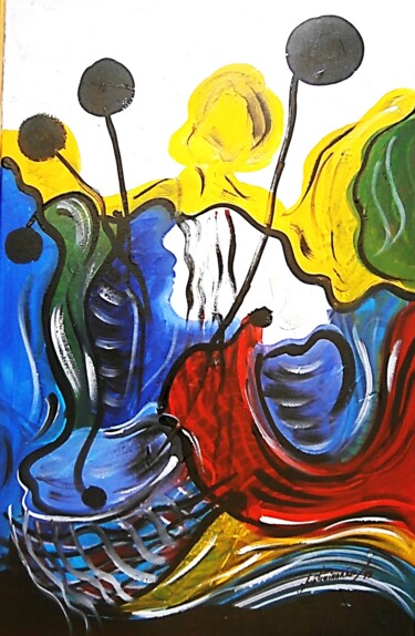 Schilderij getiteld "Expressionismo Abst…" door Antonio Guimaraes, Origineel Kunstwerk, Acryl