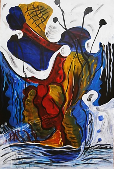 Peinture intitulée "Abstrato001" par Antonio Guimaraes, Œuvre d'art originale, Acrylique