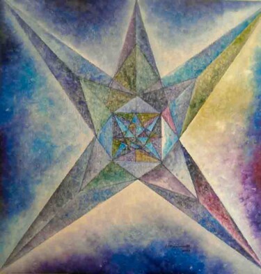 Pintura titulada "Estrela da Vida001" por Antonio Guimaraes, Obra de arte original, Acrílico