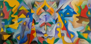 Malerei mit dem Titel "Tropical" von Antonio Guimaraes, Original-Kunstwerk, Acryl
