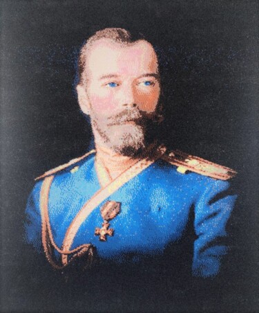 Painting titled "Nikolay II" by Antonio Kudlapyi, Original Artwork, Mosaic