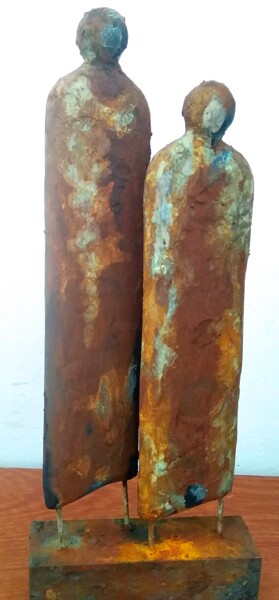 Sculpture titled "Pareja nº 3" by Antonio Martinez Ruiz, Original Artwork, Wood
