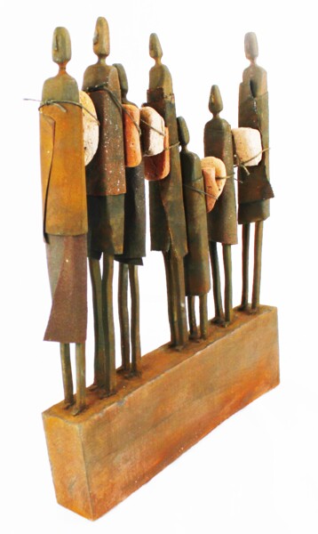 Escultura titulada "NOMADAS 2" por Antonio Martinez Ruiz, Obra de arte original, Madera