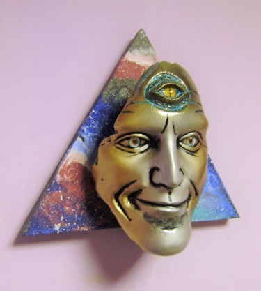 Escultura titulada "Wall mask decor, De…" por Antonio Mayer, Obra de arte original, Yeso