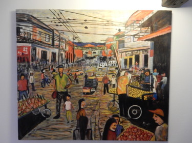 Painting titled "El mercado (Der Mar…" by Antonio Mena Omeara, Original Artwork