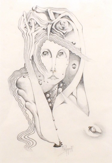 Zeichnungen mit dem Titel "Ladybug" von Antonio Philipp, Original-Kunstwerk, Bleistift