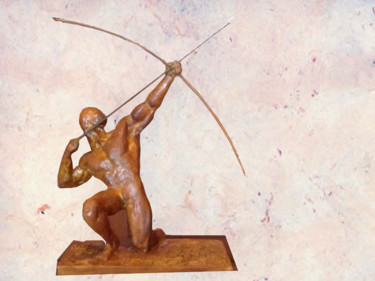 Escultura titulada "flechador-del-cielo…" por Antonio Rodriguez Medrano Romo, Obra de arte original, Metales