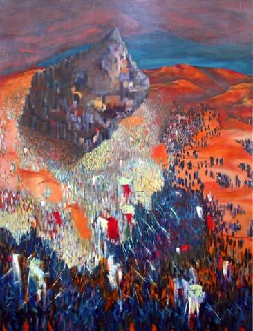 Peinture intitulée "Batalha de Issus" par Antonio Roque, Œuvre d'art originale