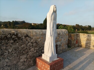 Скульптура под названием "Virgen del Carmen" - Antonio Sanz, Подлинное произведение искусства, Камень