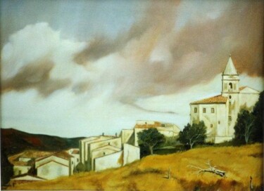 Pittura intitolato "Kalabresische Dorf…" da Antonio Sirangelo, Opera d'arte originale