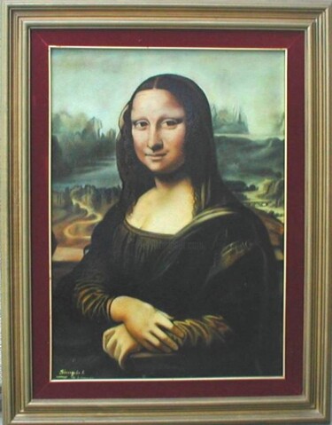 Pittura intitolato "Monalisa nach Leona…" da Antonio Sirangelo, Opera d'arte originale