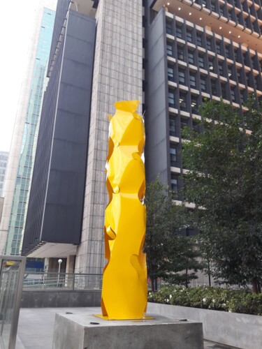 Escultura intitulada "Ondas Amarelas II" por Antonio Spinosa, Obras de arte originais, Metais