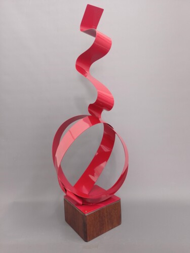 Sculptuur getiteld "Fita Equilíbrio Ver…" door Antonio Spinosa, Origineel Kunstwerk, Metalen