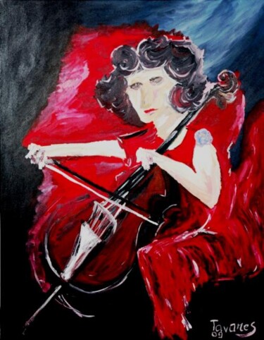 Pintura intitulada "Violoncelista" por Antonio Tavares, Obras de arte originais