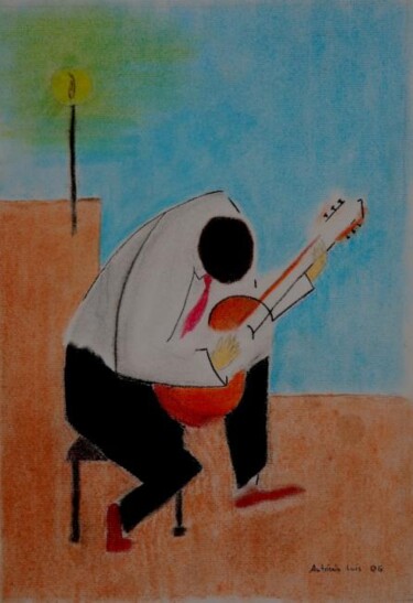 Painting titled "Guitarrista" by Antonio Tavares, Original Artwork