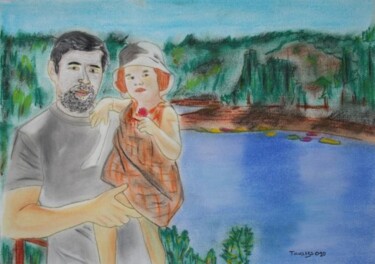 Painting titled "Catarina e Joca" by Antonio Tavares, Original Artwork