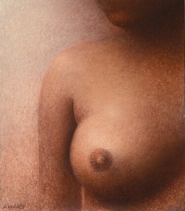 Desnudo Peinture intitulée "Desnudo" par Antonio Valdés, Œuvre d'art originale, Huile Monté sur Panneau de bois