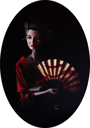 Pittura intitolato "Geisha #42.02" da Antonio Valenti, Opera d'arte originale, Olio