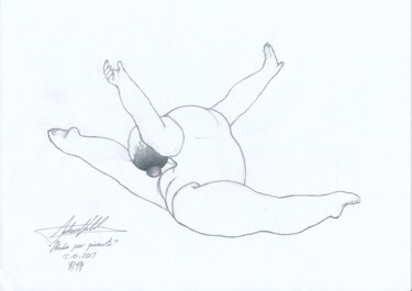 Desenho intitulada "Studio per ginnasta…" por Antonio Valenti, Obras de arte originais, Lápis