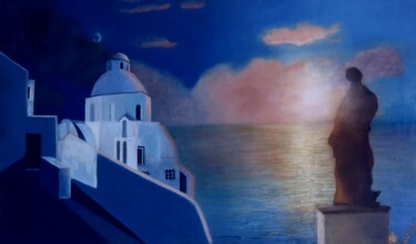 Peinture intitulée "Santorin" par Antonio Visciano, Œuvre d'art originale, Huile