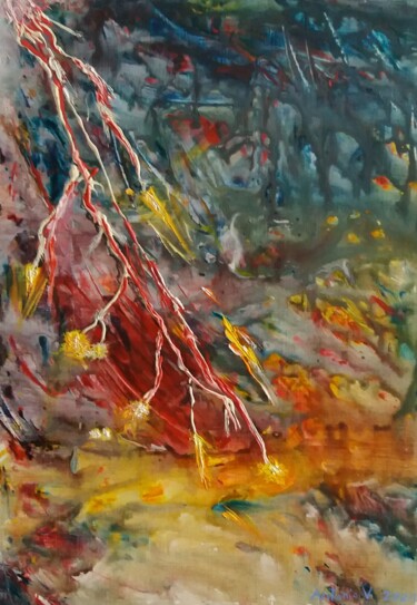 Malerei mit dem Titel "Gefahr von oben" von Antonio Visciano, Original-Kunstwerk, Acryl