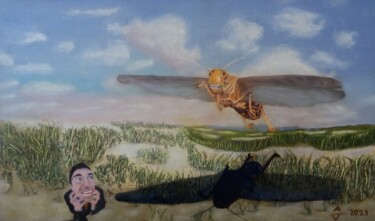 Картина под названием "Heuschrecken Plage" - Antonio Visciano, Подлинное произведение искусства, Масло