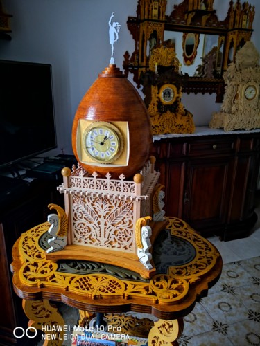 Художественная композиция под названием "Hegg Clock" - Zaglio, Подлинное произведение искусства, Дерево