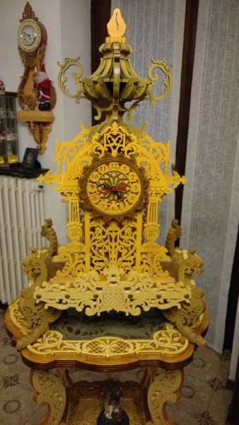 Design intitulada "Orologio Luigi XVI" por Zaglio, Obras de arte originais, Madeira