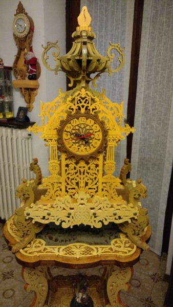 Design intitulée "Orologio Luigi XVI" par Zaglio, Œuvre d'art originale, Bois