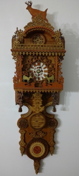 "Grand Geneve Clock" başlıklı Design Zaglio tarafından, Orijinal sanat, Ahşap