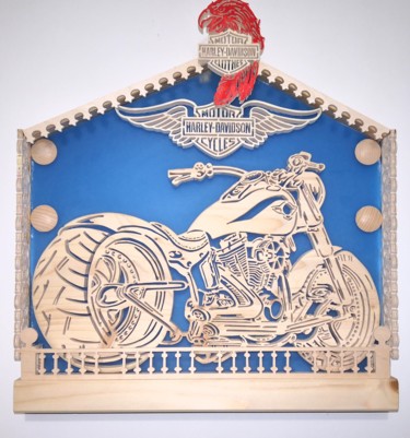 Diseño titulada "Harley Davidson" por Zaglio, Obra de arte original, Madera