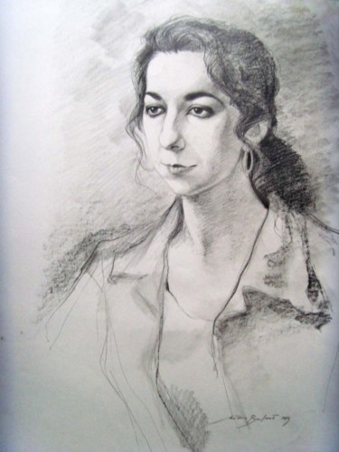 Pittura intitolato "ritratto di amica d…" da Antonio Benfenati, Opera d'arte originale