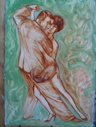 Pittura intitolato "tango- postura al f…" da Antonio Benfenati, Opera d'arte originale