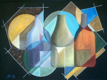 Painting titled "Litros Geometricos" by J.A, Original Artwork, Oil