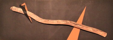 绘画 标题为“RIVERFIRE” 由Antonio Fumagalli, 原创艺术品, 皮革 安装在木质担架架上