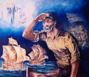 Pintura intitulada "Descobrimentos Port…" por Antonio Guimaraes Santos, Obras de arte originais, Outro