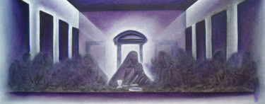 Pintura intitulada "Ceia de Cristo" por Antonio Guimaraes Santos, Obras de arte originais, Óleo