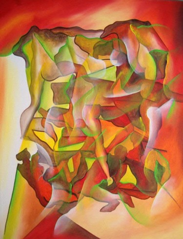 Pintura intitulada "Corpos em movimento" por Antonio Guimaraes Santos, Obras de arte originais