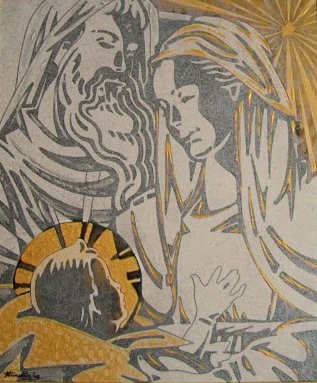 Pintura intitulada "Nasciemnto de Cristo" por Antonio Guimaraes Santos, Obras de arte originais