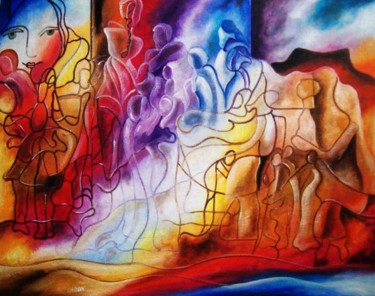 Pintura intitulada "Sonhos paralelos" por Antonio Guimaraes Santos, Obras de arte originais