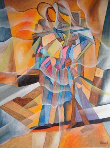 Pintura intitulada "Casal" por Antonio Guimaraes Santos, Obras de arte originais